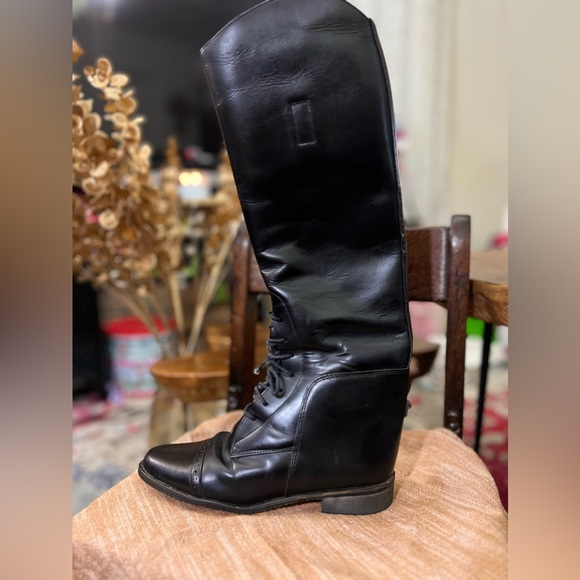Black Stiff Pull-On Amazonas Equestrian Riding Boots - Picture 8 of 16